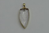 NGP6120 12*35mm - 15*40mm arrowhead white crystal pendants