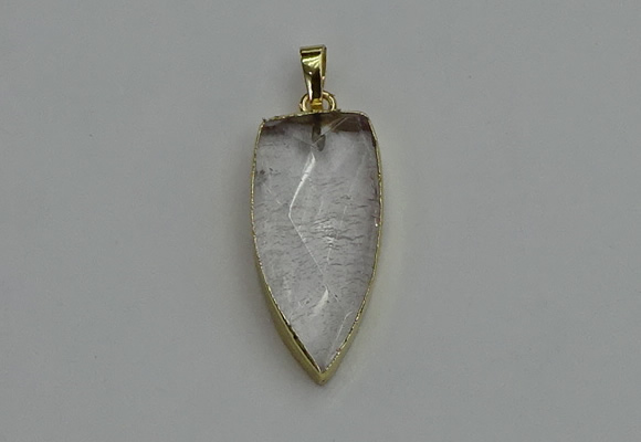 NGP6120 12*35mm - 15*40mm arrowhead white crystal pendants