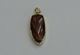 NGP6123 12*35mm - 15*40mm arrowhead red rabbit hair pendants