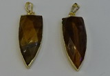 NGP6126 12*35mm - 15*40mm arrowhead yellow tiger eye pendants