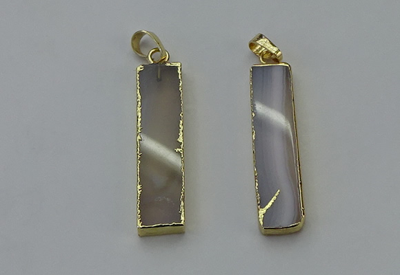 NGP6148 8*35mm - 10*40mm rectangle agate pendants wholesale