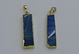 NGP6153 8*35mm - 10*40mm rectangle agate pendants wholesale