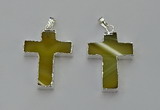 NGP6157 25*40mm - 30*40mm cross agate gemstone pendants