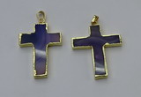 NGP6168 25*40mm - 30*40mm cross agate gemstone pendants