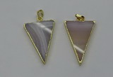 NGP6176 25*35mm - 30*40mm triangle agate gemstone pendants