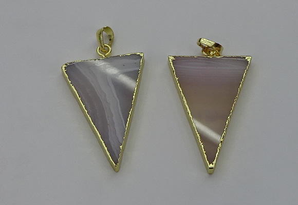 NGP6176 25*35mm - 30*40mm triangle agate gemstone pendants