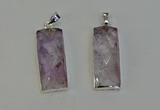 NGP6182 14*30mm - 15*38mm faceted rectangle light amethyst pendants