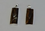 NGP6187 14*30mm - 15*38mm faceted rectangle yellow tiger eye pendants