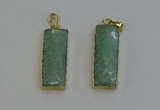 NGP6204 14*30mm - 15*38mm faceted rectangle amazonite pendants