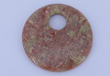 NGP622 5pcs 6*50mm Chinese unakite gemstone donut pendants