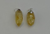 NGP6221 12*28mm - 15*30mm faceted bullet citrine pendants