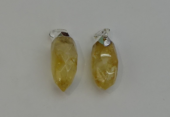 NGP6221 12*28mm - 15*30mm faceted bullet citrine pendants