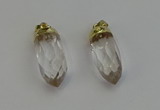 NGP6235 12*28mm - 15*30mm faceted bullet white crystal pendants