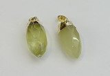 NGP6238 12*28mm - 15*30mm faceted bullet lemon quartz pendants