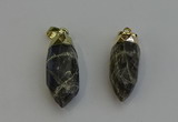 NGP6245 12*28mm - 15*30mm faceted bullet labradorite pendants