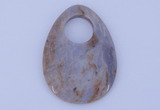 NGP625 5pcs 45*62mm flat teardrop purple agate gemstone pendants