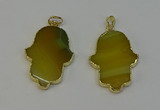 NGP6255 22*40mm - 25*45mm hamsahand agate gemstone pendants