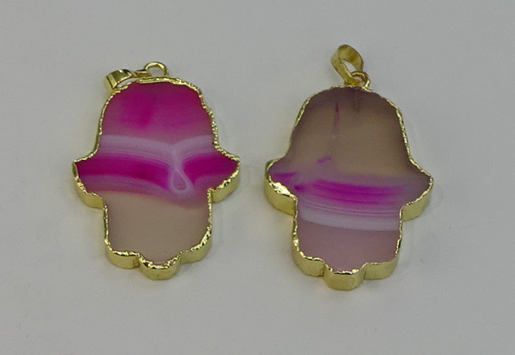 NGP6256 22*40mm - 25*45mm hamsahand agate gemstone pendants