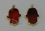 NGP6257 22*40mm - 25*45mm hamsahand agate gemstone pendants