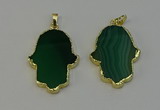 NGP6260 22*40mm - 25*45mm hamsahand agate gemstone pendants