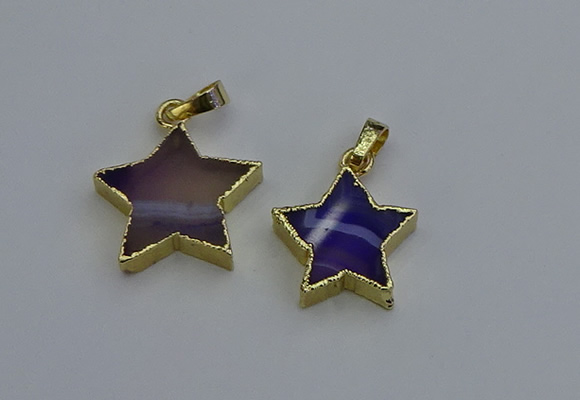 NGP6268 20mm star agate gemstone pendants wholesale