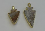 NGP6280 22*35mm - 24*45mm arrowhead druzy agate pendants