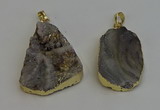 NGP6286 25*35mm - 35*45mm freeform druzy agate pendants