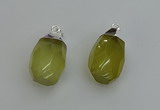 NGP6294 18*30mm - 22*35mm faceted nuggets lemon quartz pendants