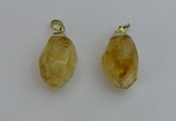 NGP6299 18*30mm - 22*35mm faceted nuggets citrine pendants