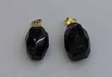 NGP6302 18*30mm - 22*35mm faceted nuggets smoky quartz pendants