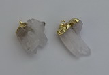 NGP6306 25*28mm - 25*35mm nuggets white crystal pendants