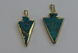 NGP6316 20*35mm - 25*40mm arrowhead sea sediment jasper pendants