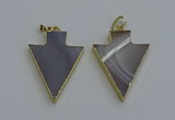 NGP6320 25*35mm - 30*40mm arrowhead agate gemstone pendants