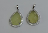 NGP6332 25*30mm teardrop lemon quartz pendants wholesale