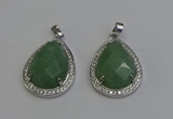 NGP6339 25*30mm teardrop green aventurine pendants wholesale