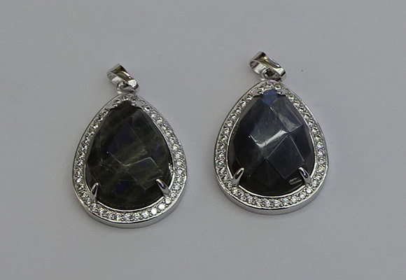 NGP6346 25*30mm teardrop labradorite pendants wholesale