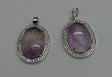 NGP6353 25*30mm oval light amethyst pendants wholesale