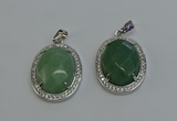 NGP6359 25*30mm oval green aventurine pendants wholesale