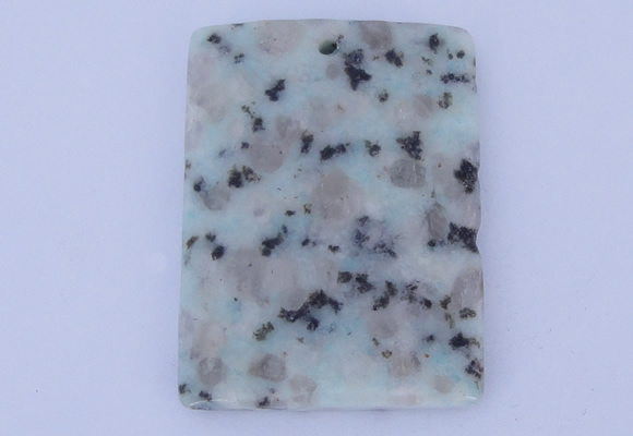 NGP636 5pcs 35*45mm rectangle kiwi stone pendants wholesale