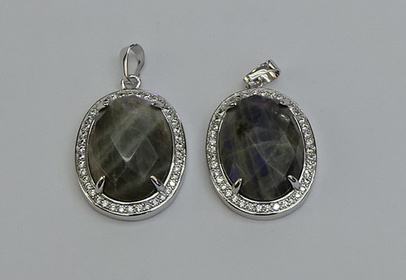 NGP6365 25*30mm oval labradorite pendants wholesale