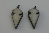 NGP6396 20*40mm - 25*45mm arrowhead druzy agate pendants