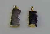 NGP6400 18*30mm - 25*40mm freeform druzy amethyst pendants