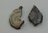 NGP6414 30*35mm - 35*40mm freeform plated druzy agate pendants