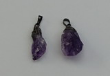 NGP6420 12*28mm - 15*30mm nuggets amethyst gemstone pendants