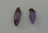 NGP6432 12*24mm - 15*30mm faceted bullet amethyst pendants