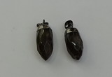 NGP6435 12*24mm - 15*30mm faceted bullet smoky quartz pendants