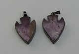 NGP6454 22*28mm - 25*35mm arrowhead amethyst gemstone pendants