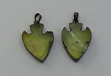 NGP6456 22*28mm - 25*35mm arrowhead green rutilated quartz pendants