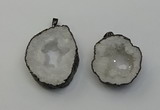 NGP6480 30*35mm - 35*45mm freeform druzy agate gemstone pendants