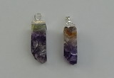 NGP6556 10*20mm - 11*30mm sticks druzy amethyst pendants